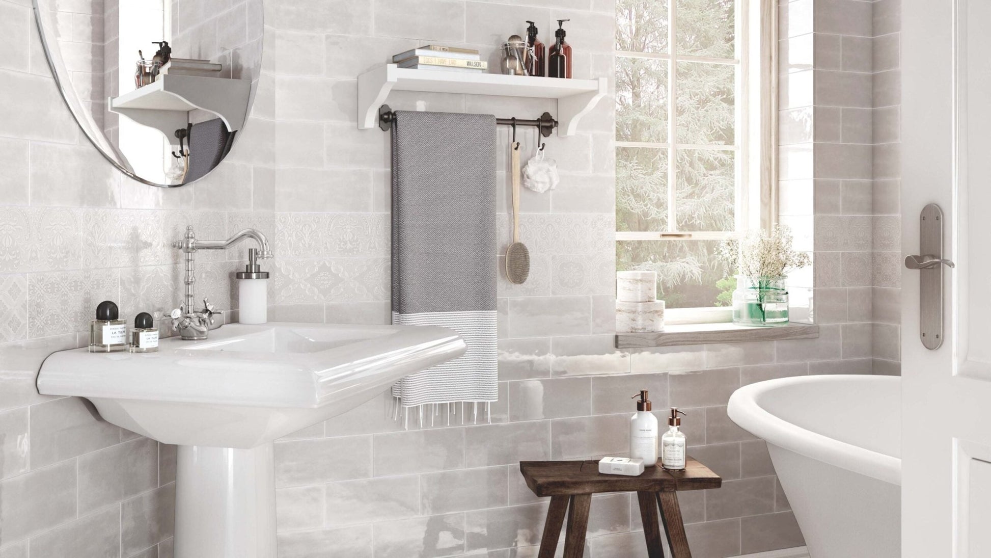 Roca Maiolica FBXT3HDTG1 Wandtegel 110X250 Tender Gray 7mm Glans - Mozaiektegel.com