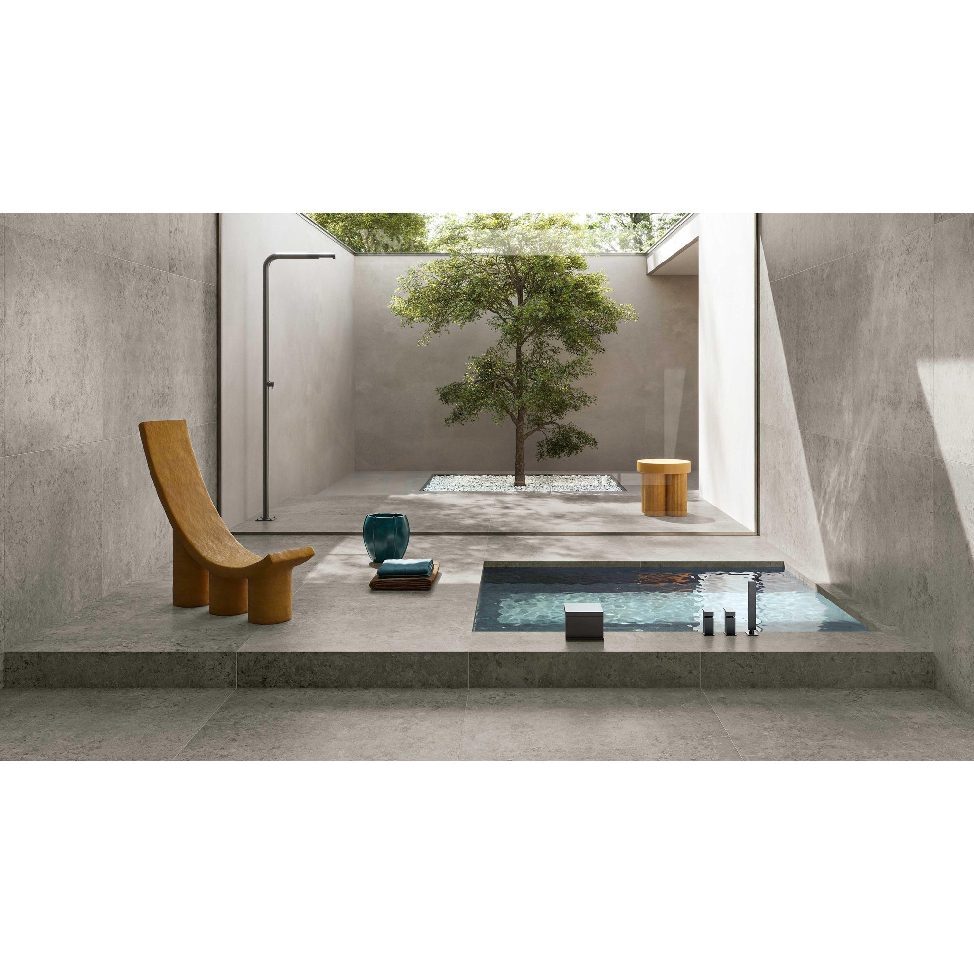 Serenissima Concreta 1081512 Vloertegel 600X1200 Titanio 9,5Mm Mat Ret.R10 - Mozaiektegel.com