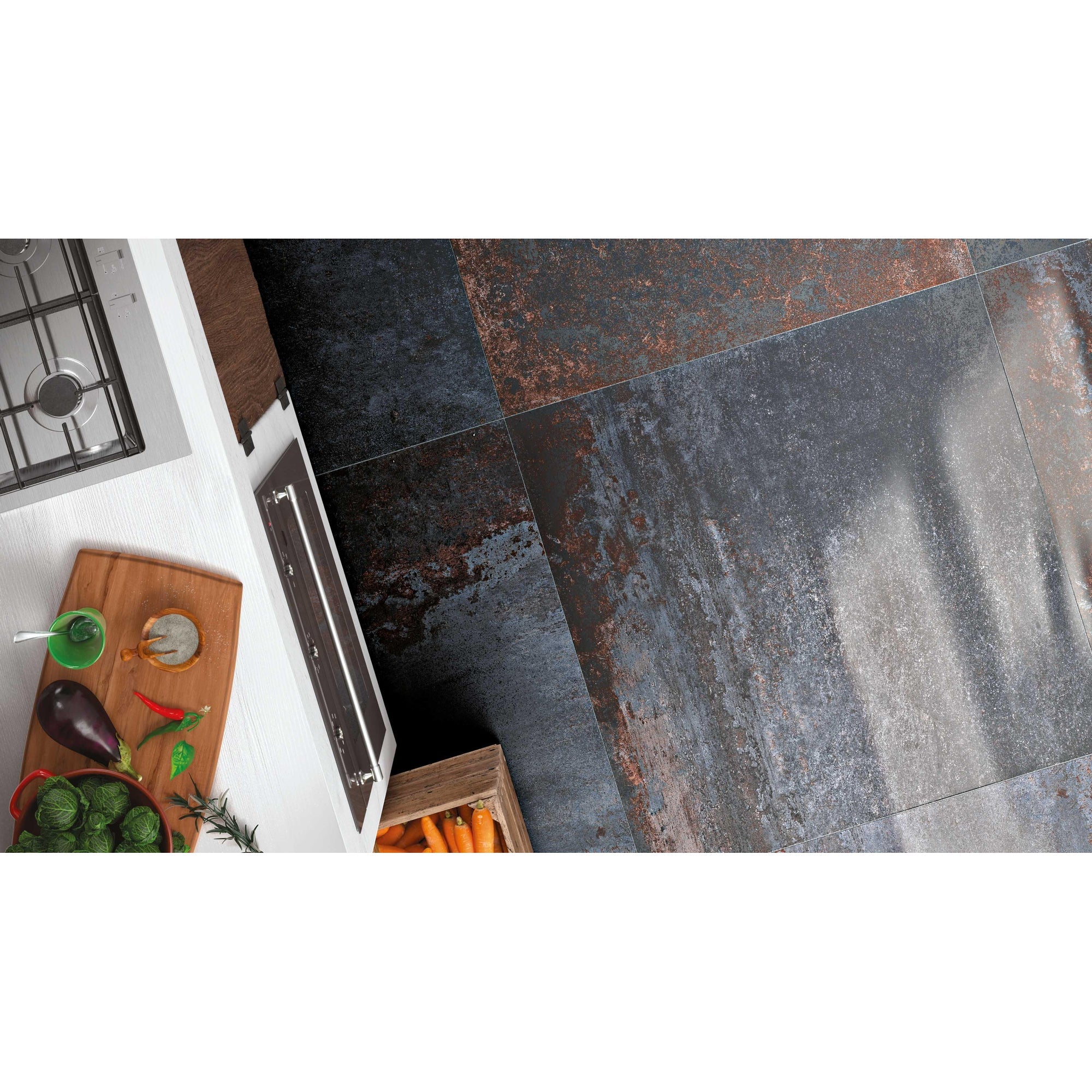 Serenissima Costruire 1060258 Vloertegel 1000X1000 Nero 8,5mm Mat Ret.R10 - Mozaiektegel.com