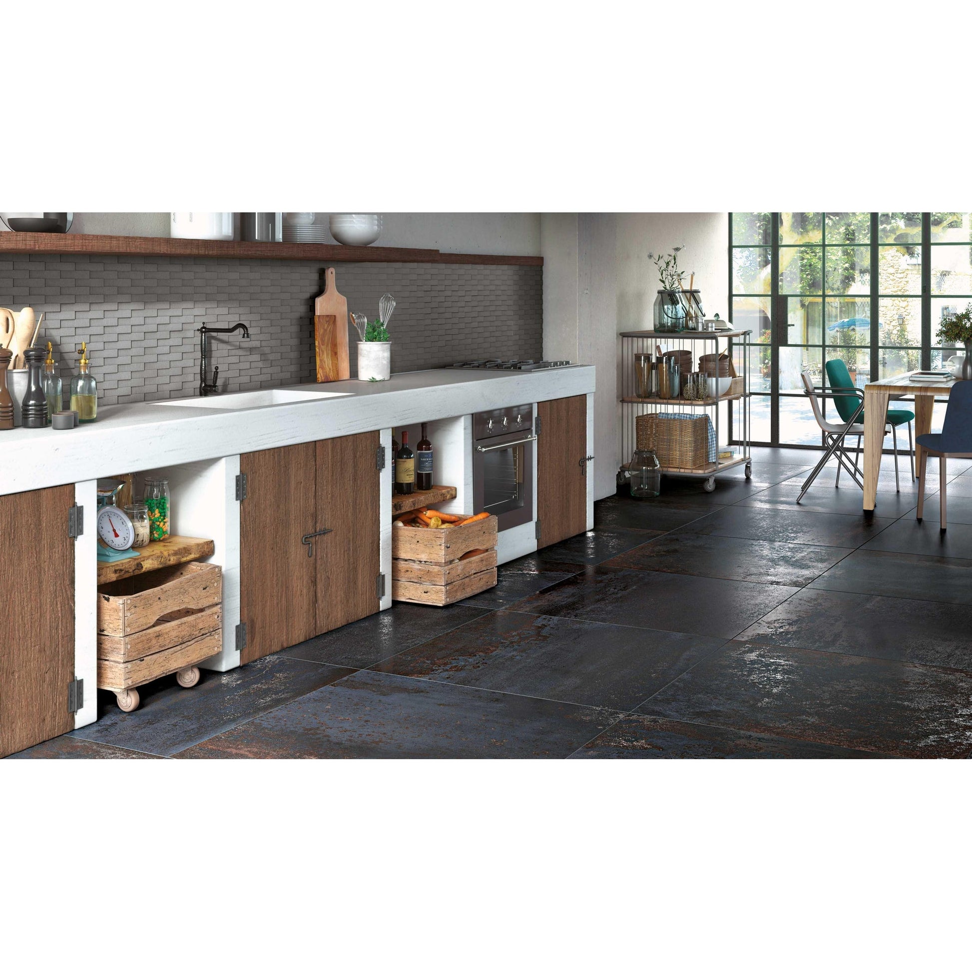 Serenissima Costruire 1060340 Vloertegel 600X600 Nero 10mm Mat Ret.R10 - Mozaiektegel.com