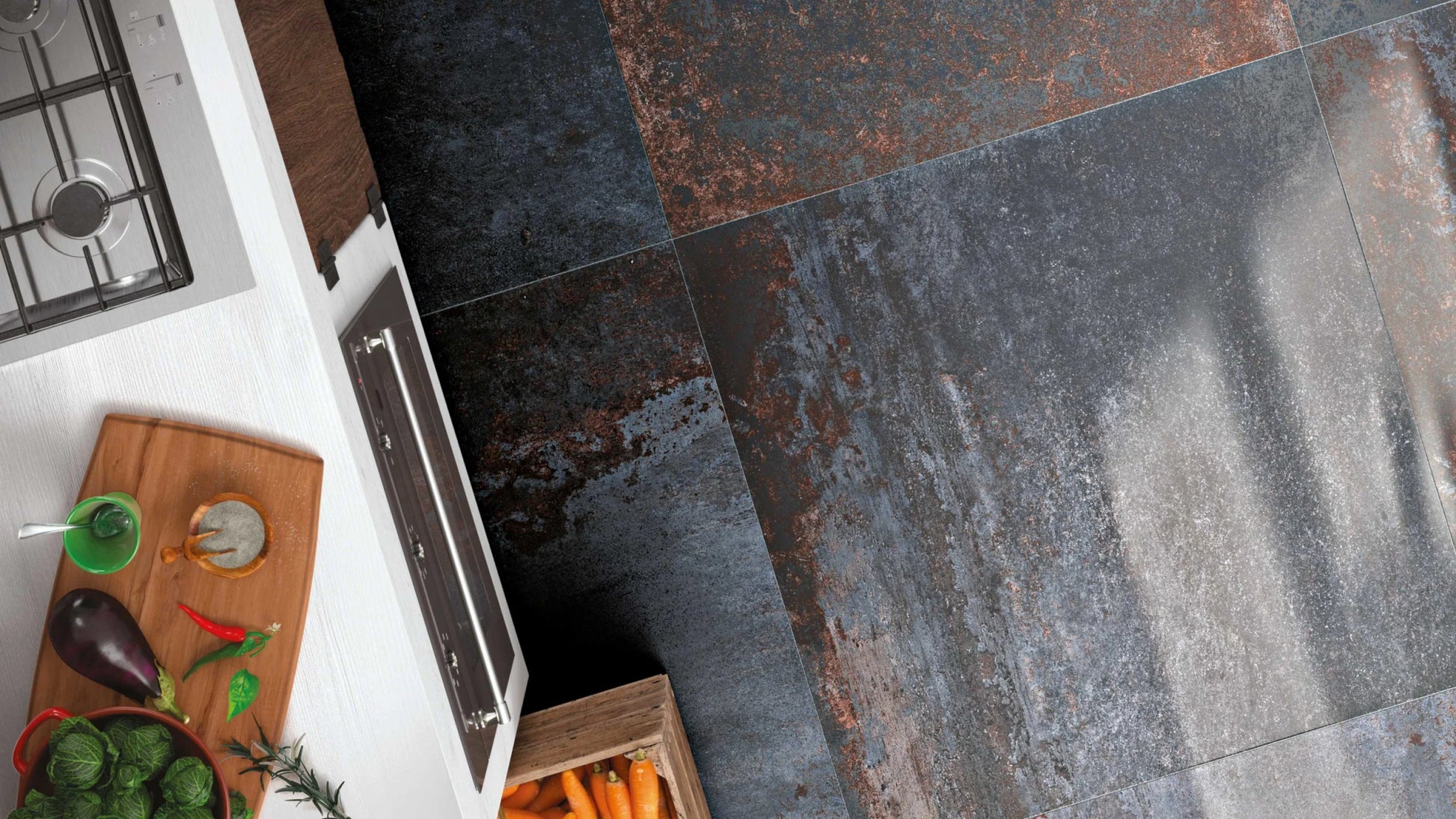 Serenissima Costruire 1062817 VLtegel Decor 300X1200 Nero 10mm Mat Ret.R10 - Mozaiektegel.com