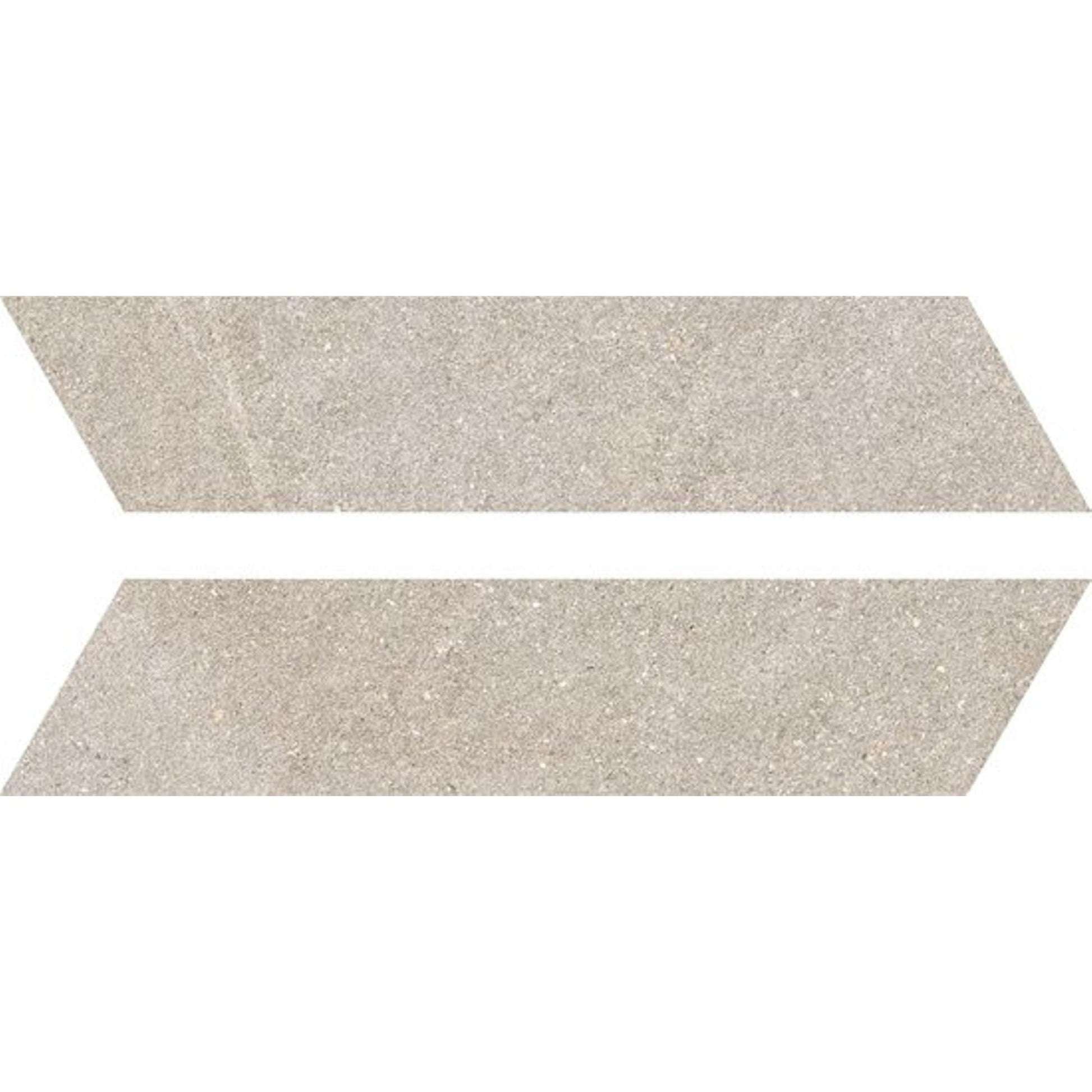 Serenissima Eclettica 1082447 Chevron 117X523 DX/SX Argent 9,5mm Mat Ret.R10 - Mozaiektegel.com