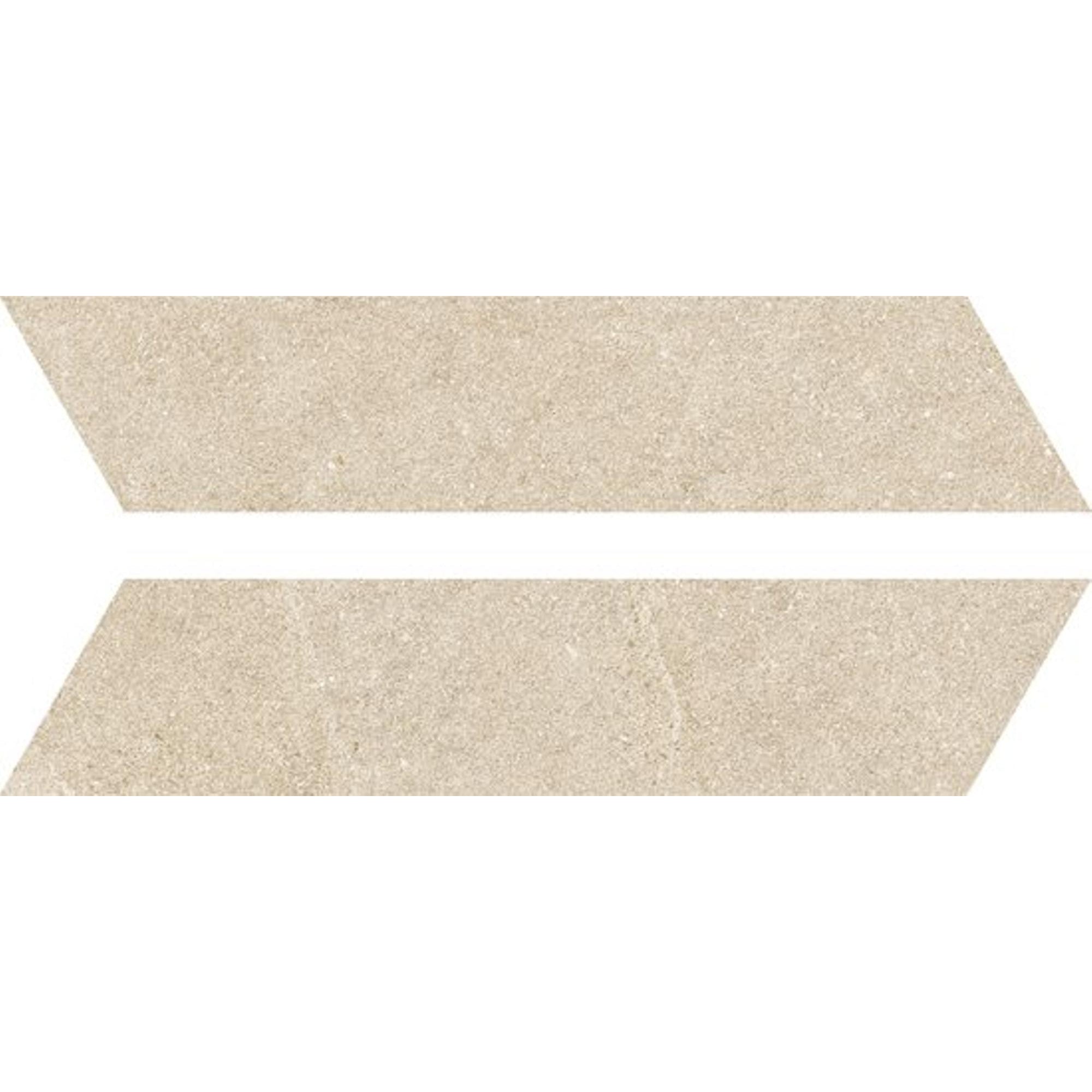 Serenissima Eclettica 1082448 Chevron 117X523 DX/SX Beige 9,5mm Mat Ret.R10 - Mozaiektegel.com