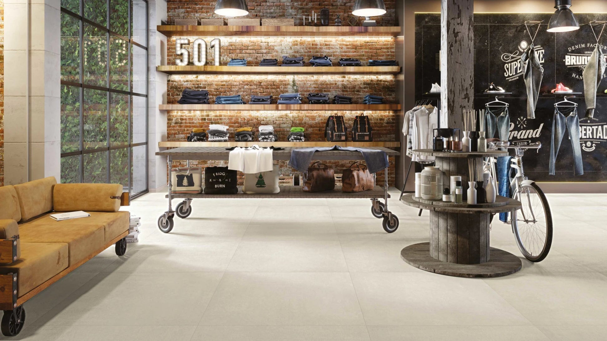 Serenissima Evoca 1064895 Vloertegel 1000X1000 Avorio 8,5mm Glans Ret. - Mozaiektegel.com