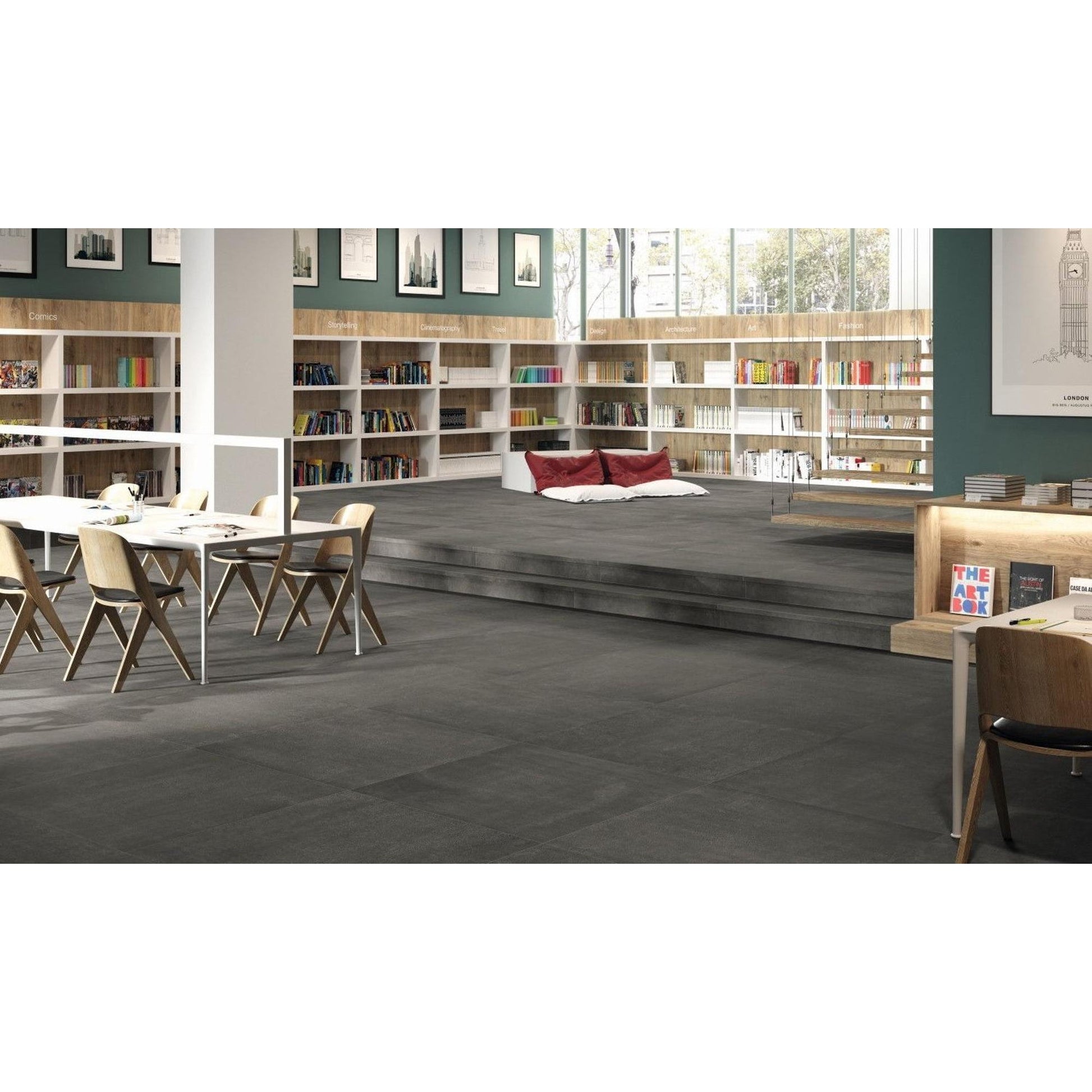 Serenissima Evoca 1064900 Vloertegel 1000X1000 Graphite 8,5mm Mat Ret.R10 - Mozaiektegel.com