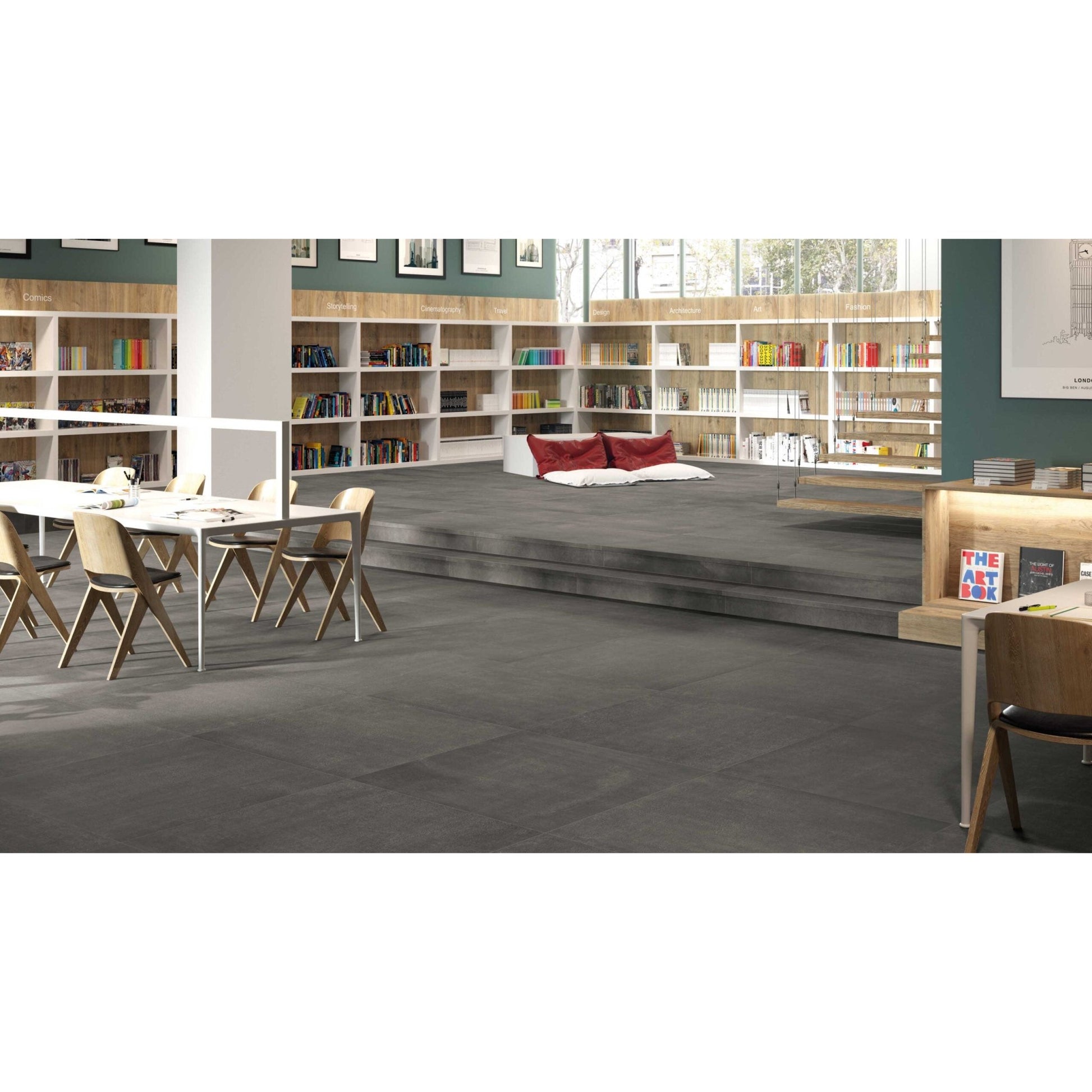 Serenissima Evoca 1064960 Vloertegel 300X600 Grafite 10mm Mat Ret.R10 - Mozaiektegel.com