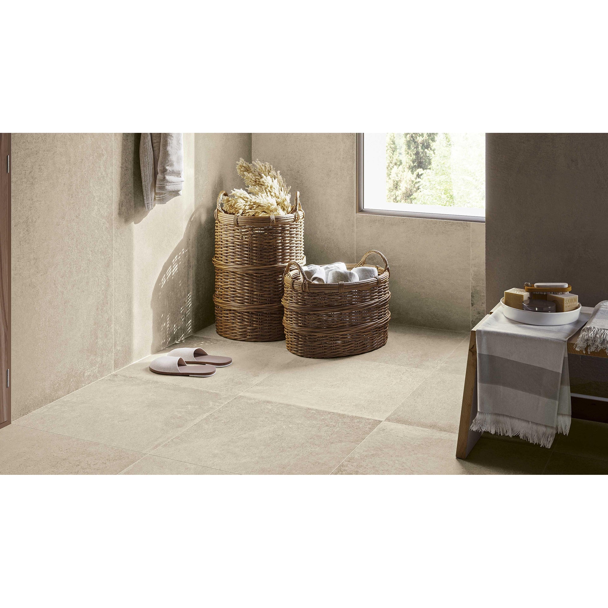 Serenissima Materica 1075359 Vloertegel 300X600 Ecru 10mm Mat Ret.R10 - Mozaiektegel.com