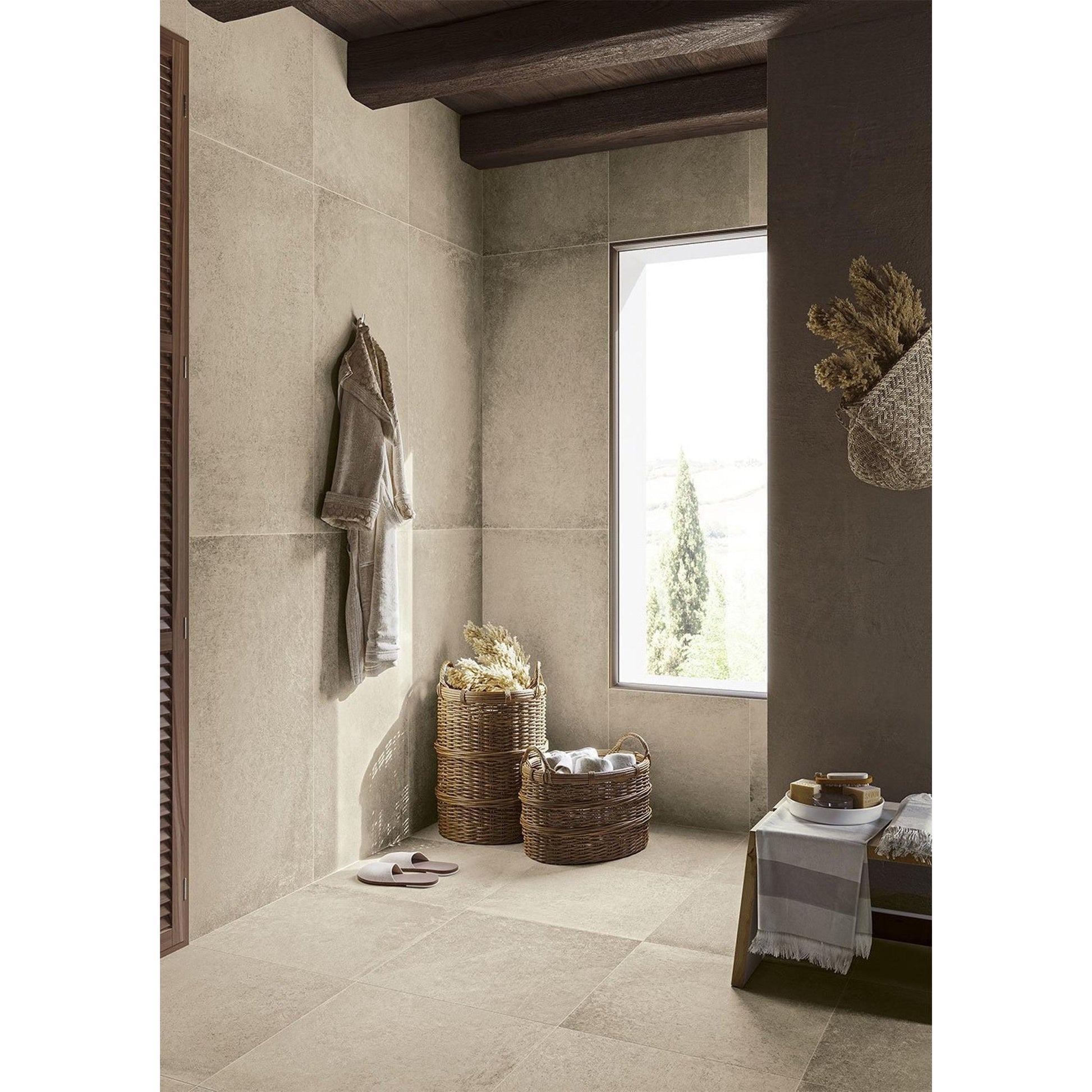 Serenissima Materica 1075359 Vloertegel 300X600 Ecru 10mm Mat Ret.R10 - Mozaiektegel.com