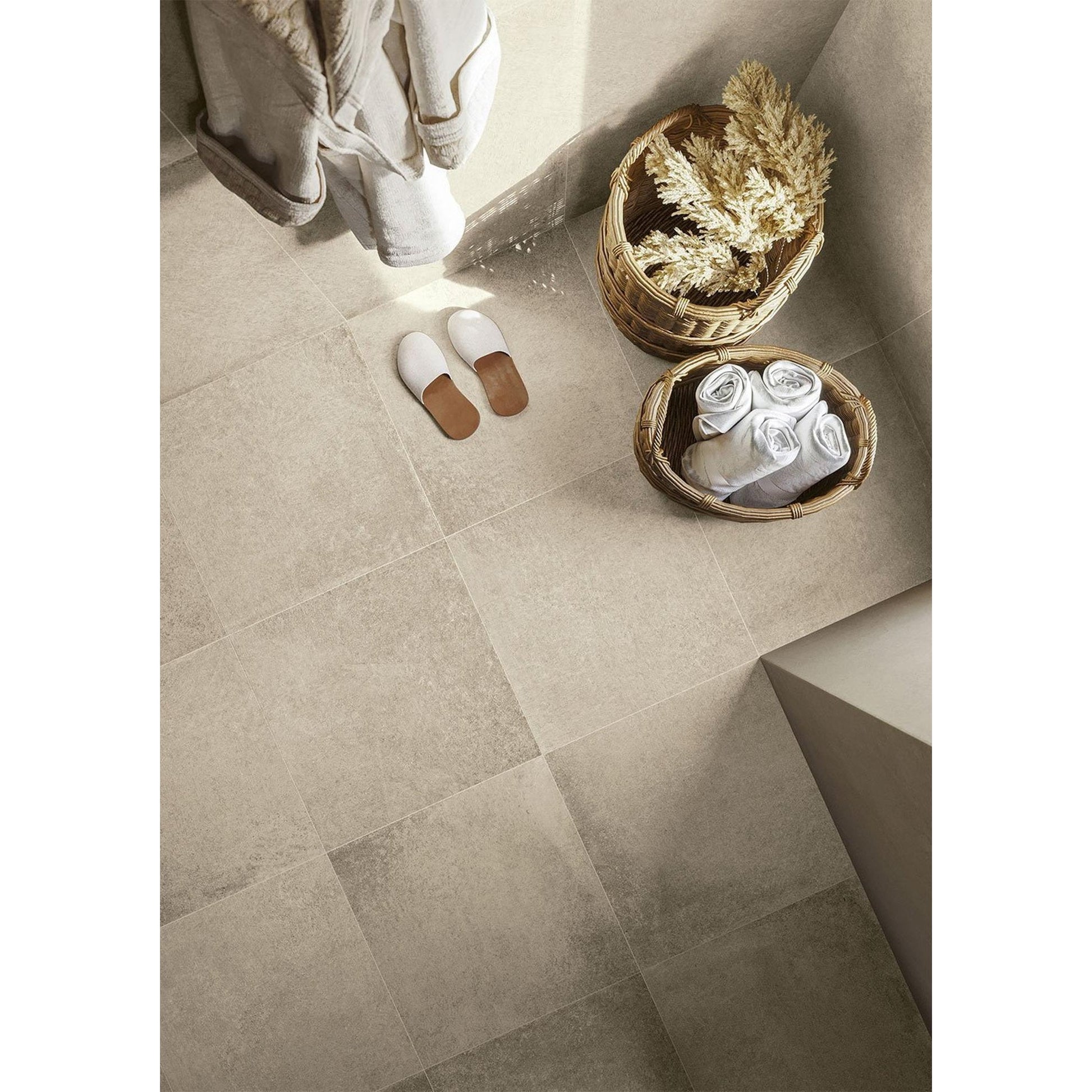 Serenissima Materica 1075369 Vloertegel 1000X1000 Ecru 8,5mm Mat Ret.R10 - Mozaiektegel.com