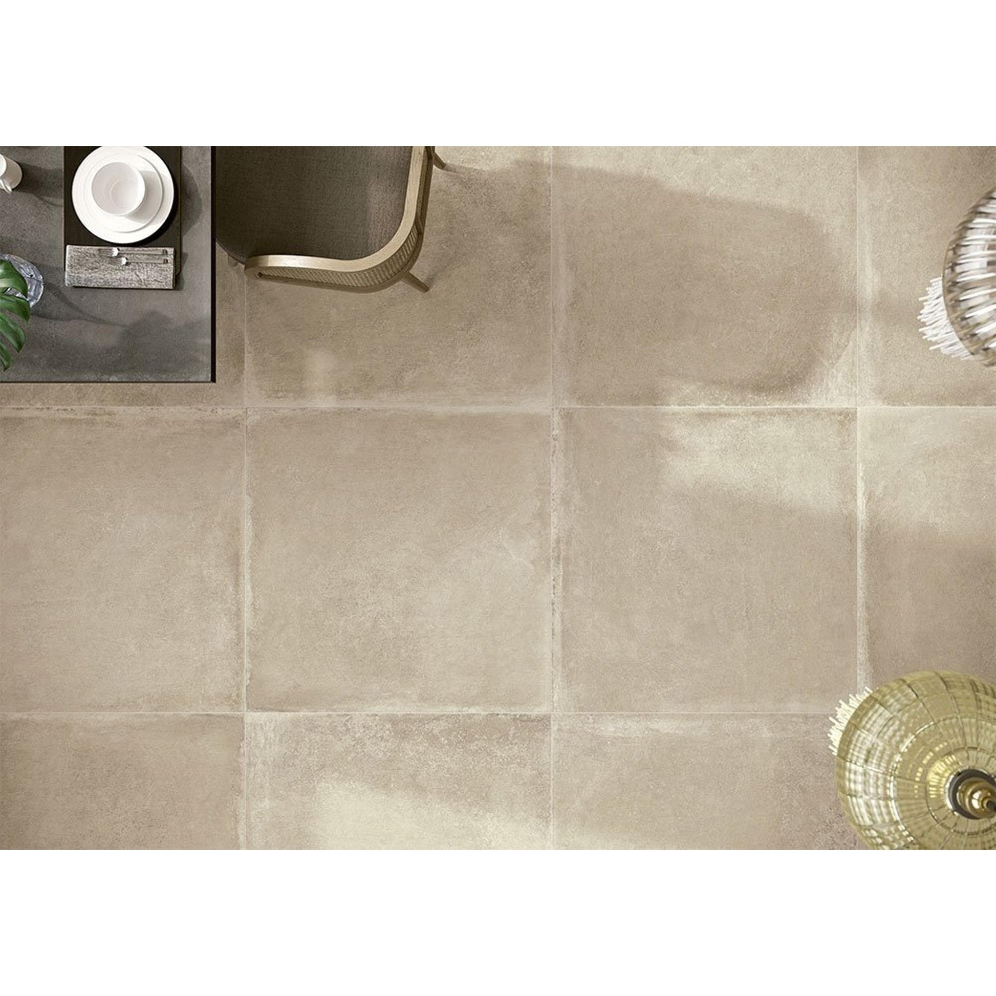 Serenissima Materica 1075369 Vloertegel 1000X1000 Ecru 8,5mm Mat Ret.R10 - Mozaiektegel.com