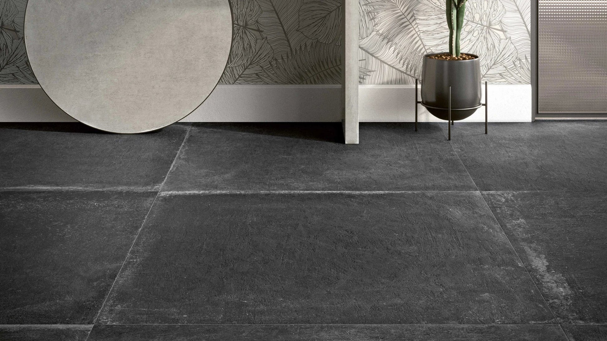 Serenissima Materica 1075370 Vloertegel 1000X1000 Nero 8,5mm Mat Ret.R10 - Mozaiektegel.com