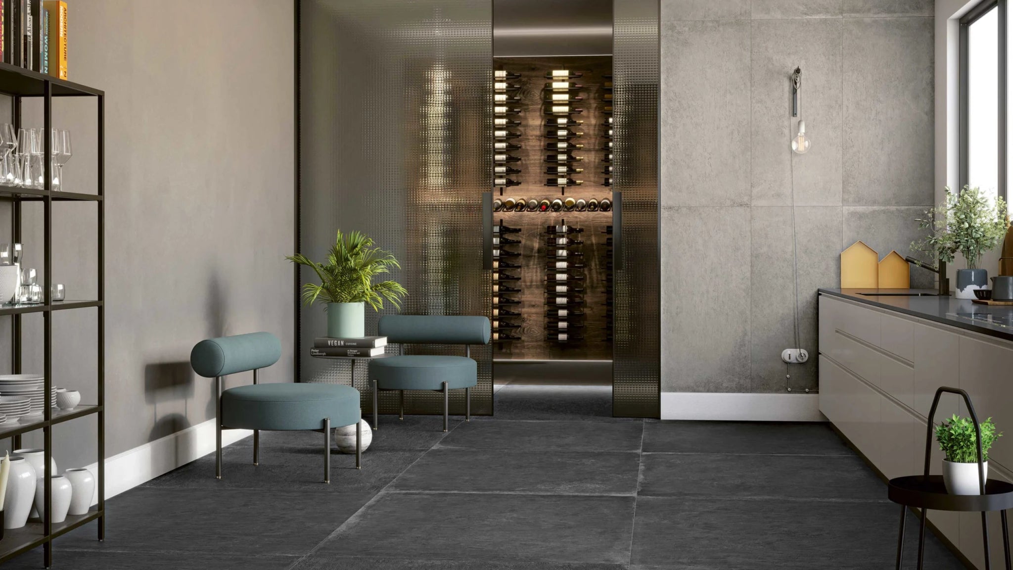 Serenissima Materica 1075370 Vloertegel 1000X1000 Nero 8,5mm Mat Ret.R10 - Mozaiektegel.com