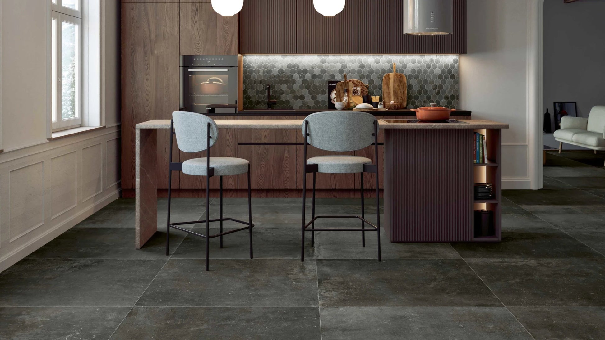 Serenissima Promenade 1067734 Vloertegel 600X1200 Ebano 10mm Mat Ret.R10 - Mozaiektegel.com