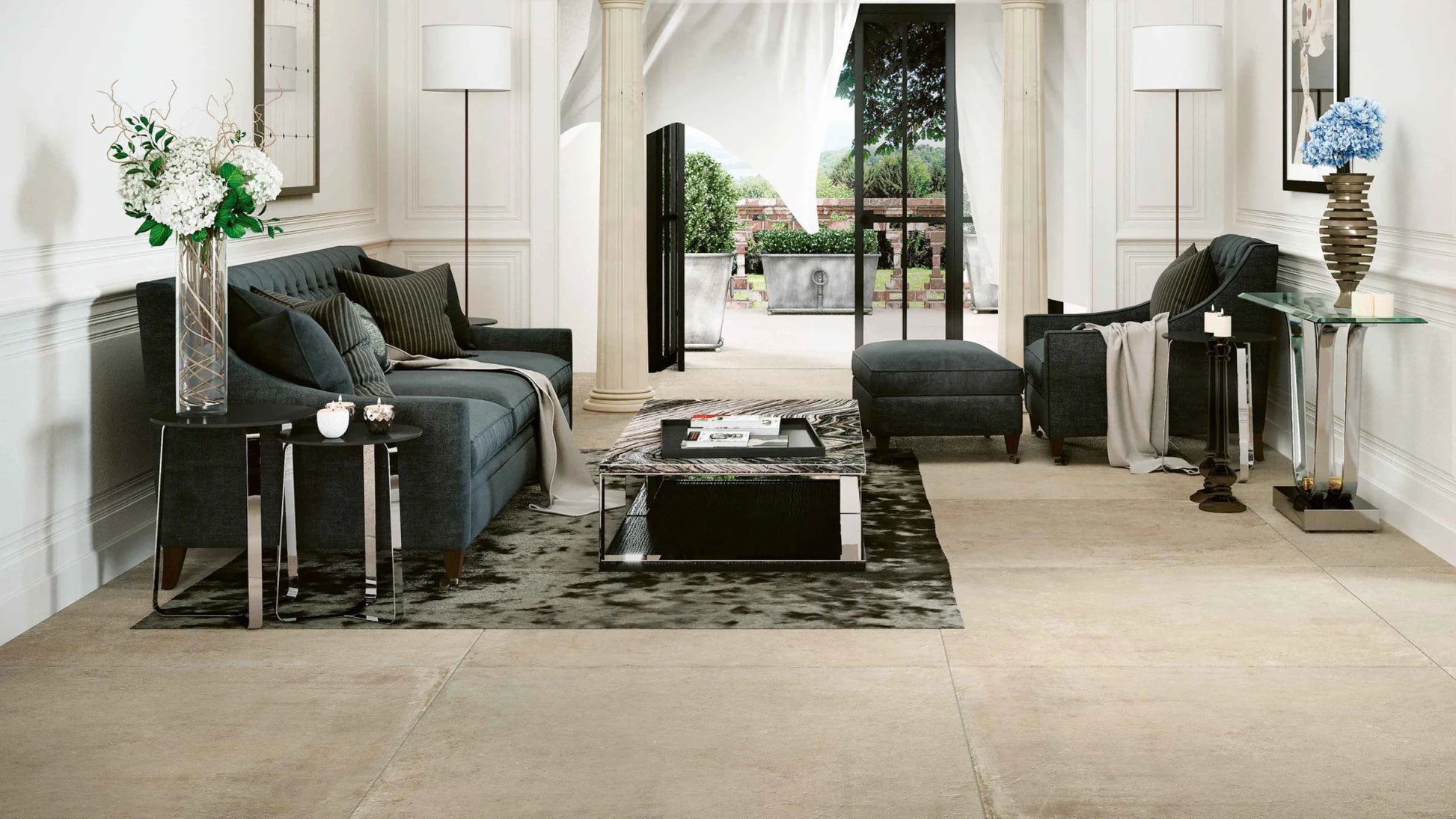 Serenissima Promenade 1068033 Vloertegel 1000X1000 Corda 8,5mm Mat Ret.R10 - Mozaiektegel.com