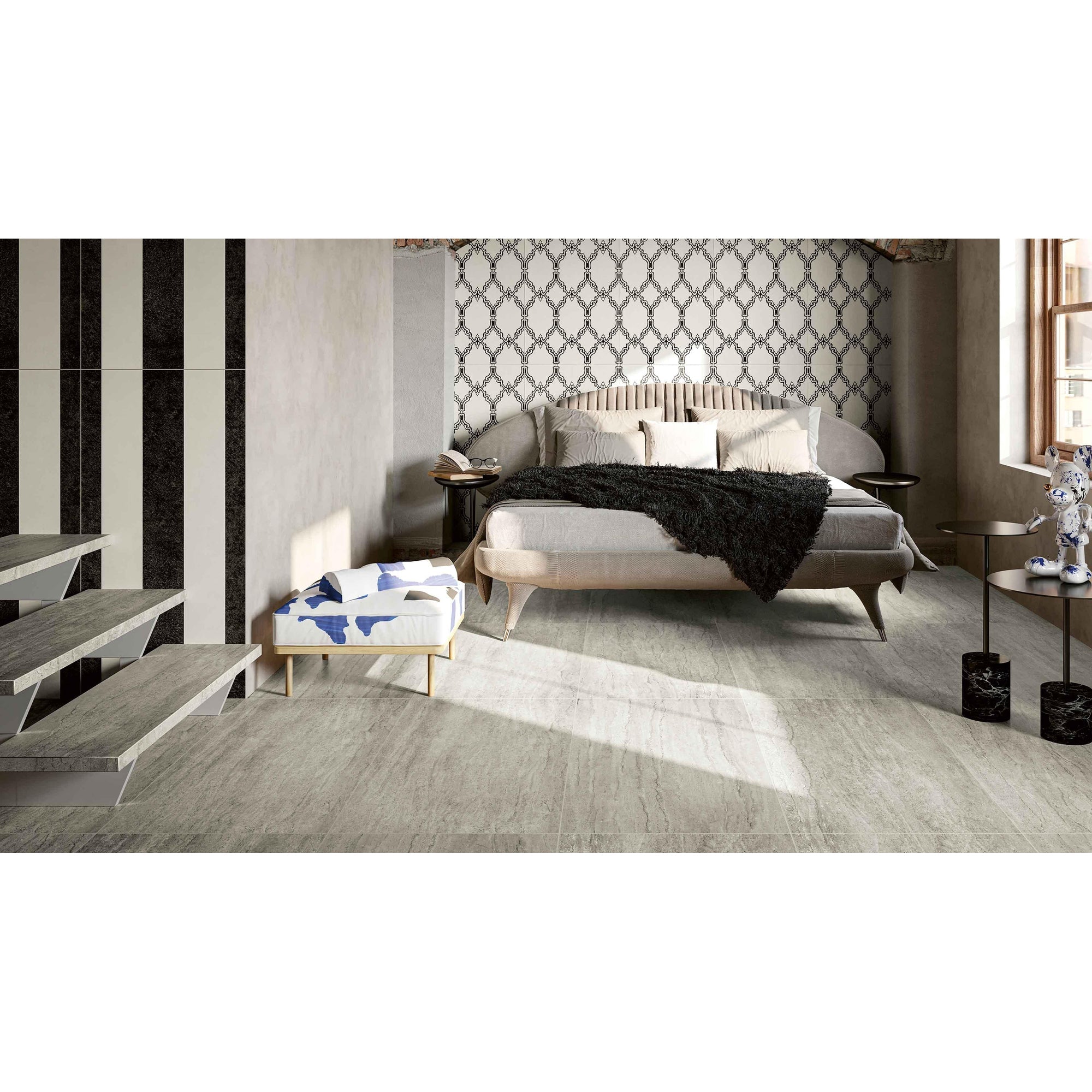 Serenissima Travertini Due 1072922 Vloertegel 600X1200 Greige 10mm Mat Ret.R10 - Mozaiektegel.com