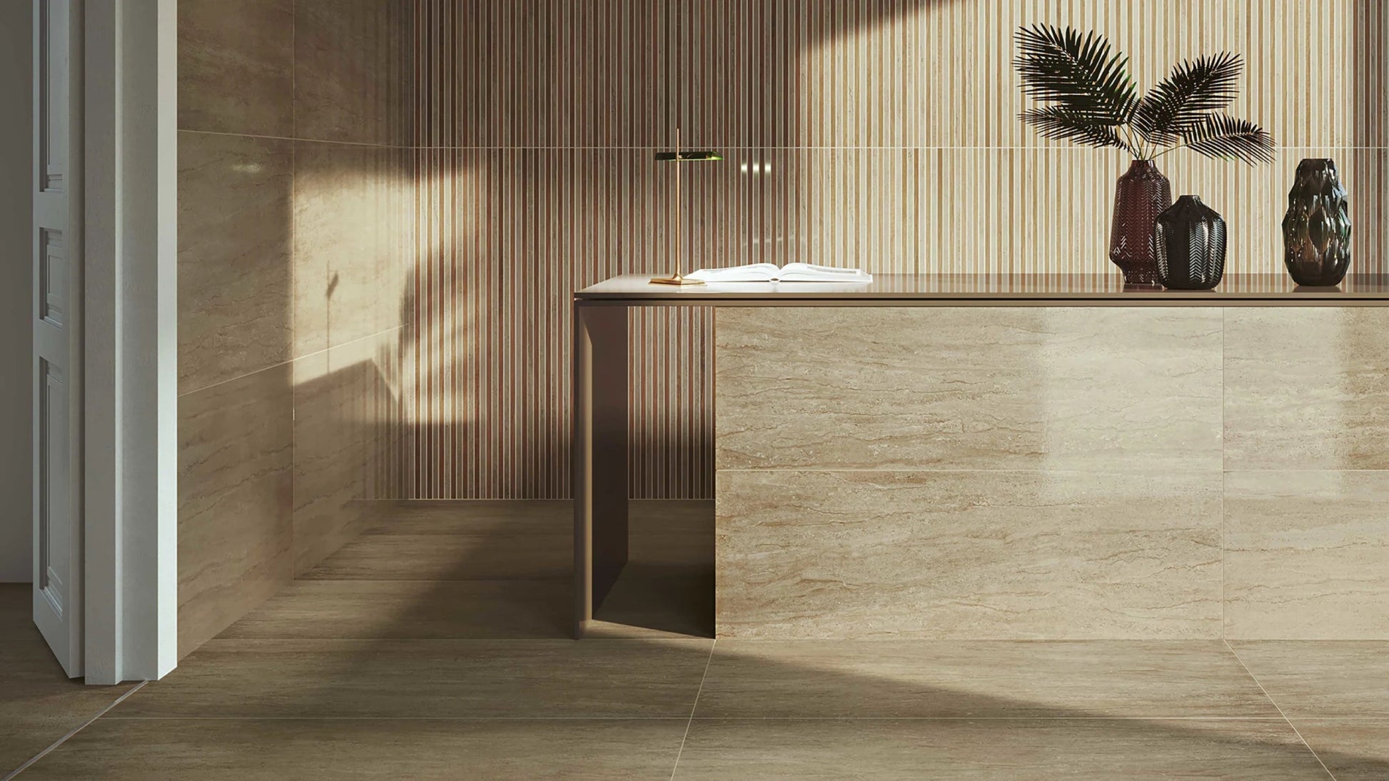 Serenissima Travertini Due 1072941 Vloertegel 600X1200 Beige 10mm Glans Ret. - Mozaiektegel.com