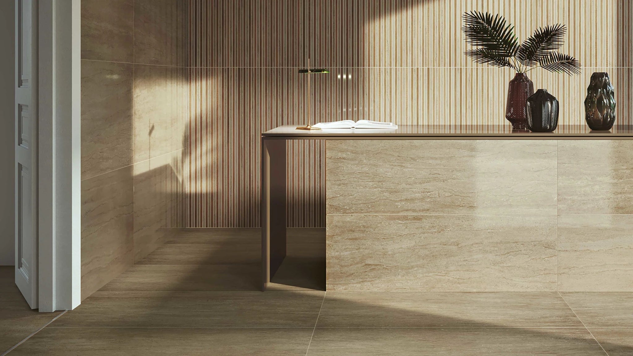 Serenissima Travertini Due 1072941 Vloertegel 600X1200 Beige 10mm Glans Ret. - Mozaiektegel.com