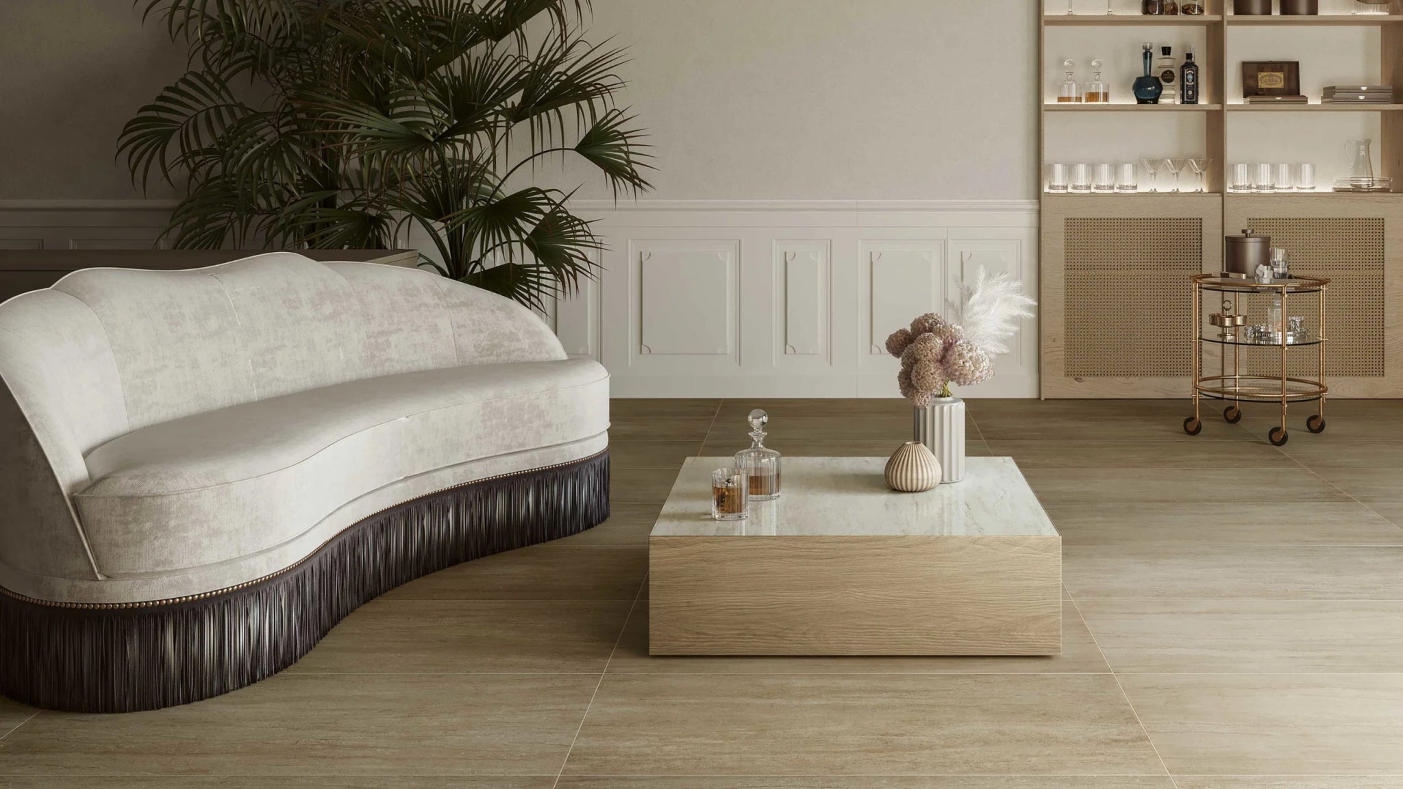 Serenissima Travertini Due 1073744 Vloertegel 600X600 Beige 9,5mm Mat Ret.R10 - Mozaiektegel.com