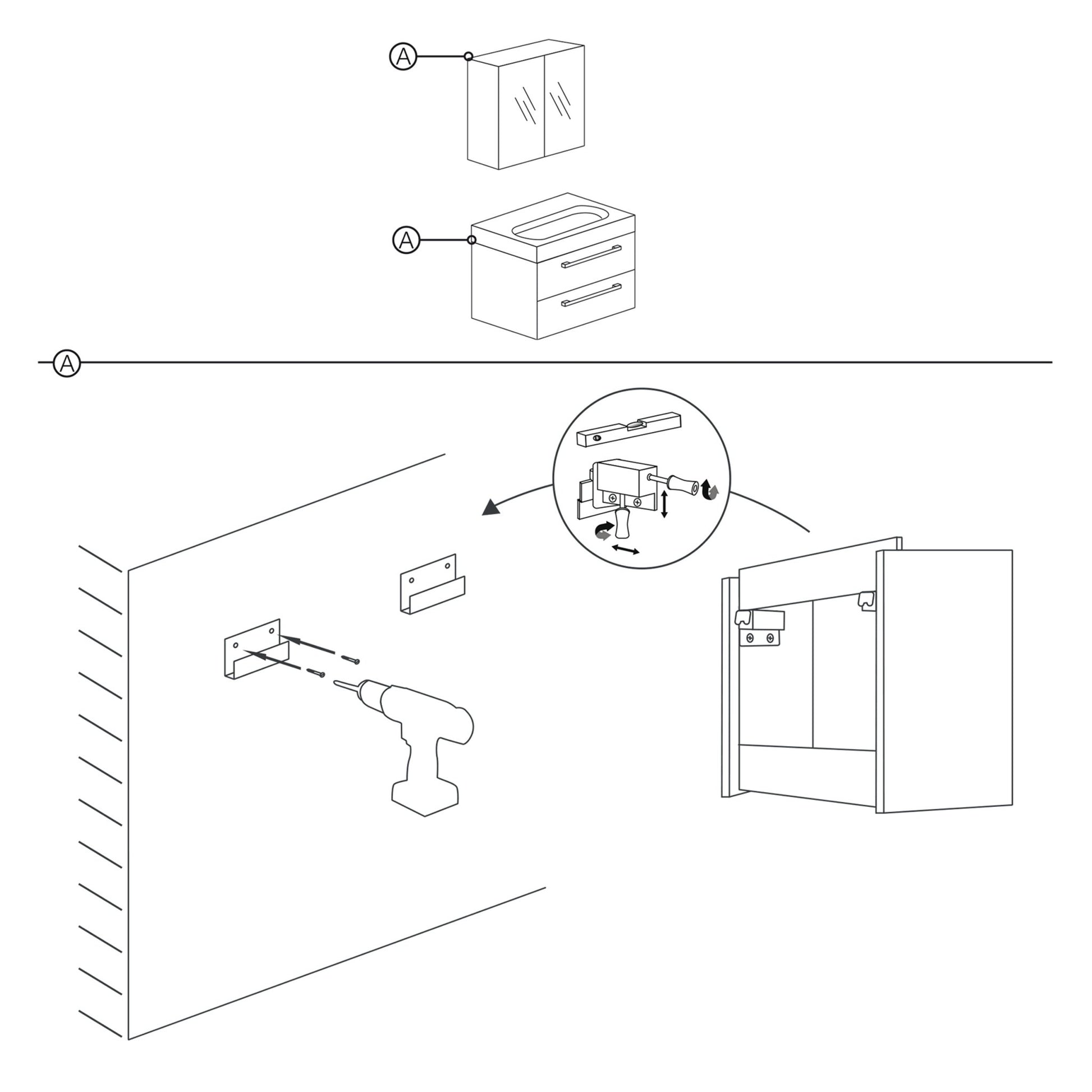 Shallow onderkast 2 lades FSC® | antraciet | 80 x 45 x 37.5 cm - Mozaiektegel.com
