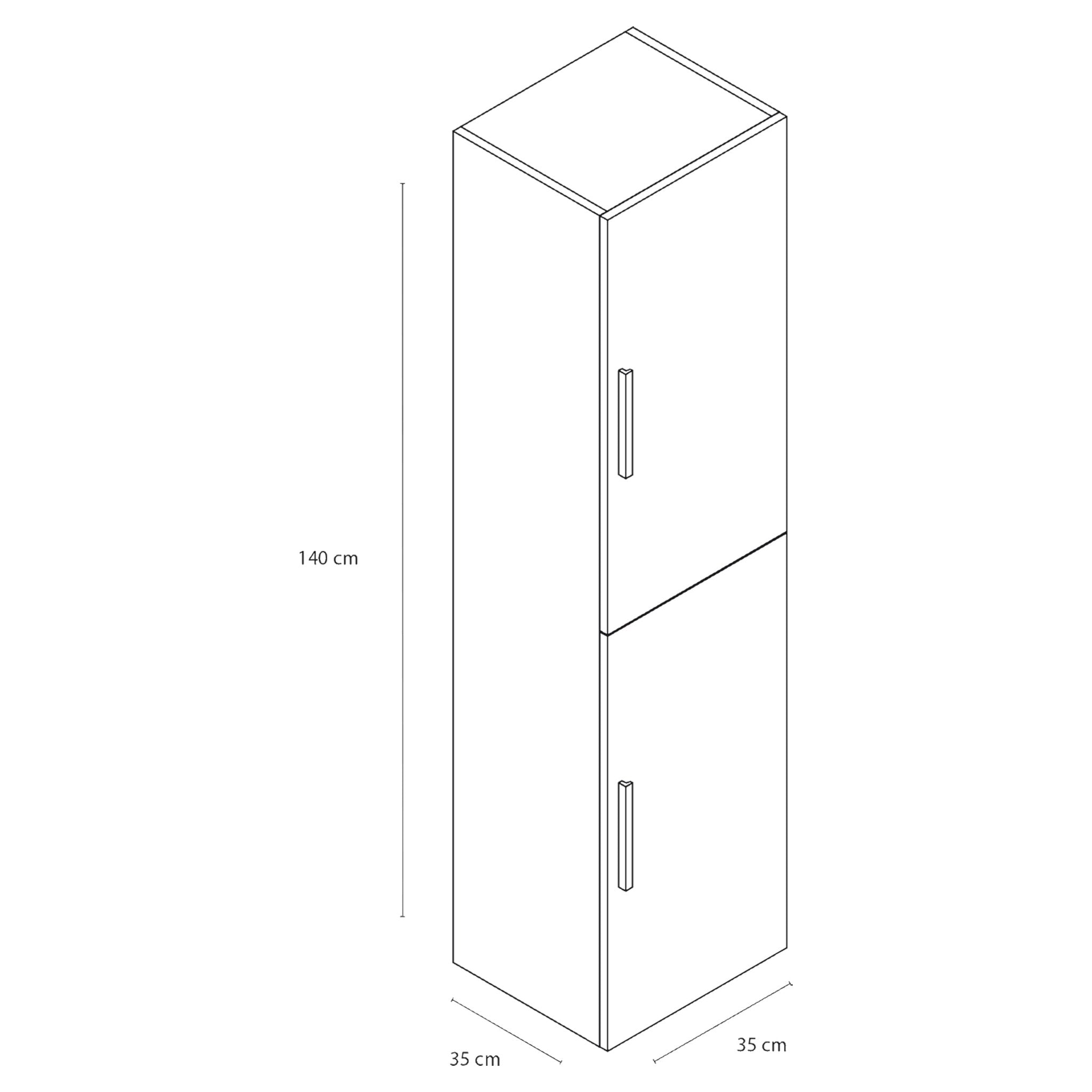 Shout hoge kast knock - down links/rechts | wit | 140 x 35 x 35 cm - Mozaiektegel.com