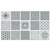 Terre d'Azur Epoca Gris Decor Mix 15x15cm - Mozaiektegel.com