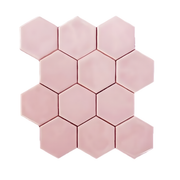 Terre d'Azur Hexagonale Mosaic Pink-Salmon Mix 28x30 cm