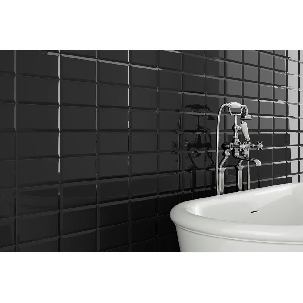 Terre d'Azur Metro Black 10x20 cm - Mozaiektegel.com