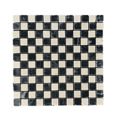 Terre d'Azur Mosaic Strip Biancone / Nero 30x30 cm - Mozaiektegel.com