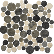 Terre d'Azur Stone Coins Biancone/Silva Grey 30x30 cm - Mozaiektegel.com