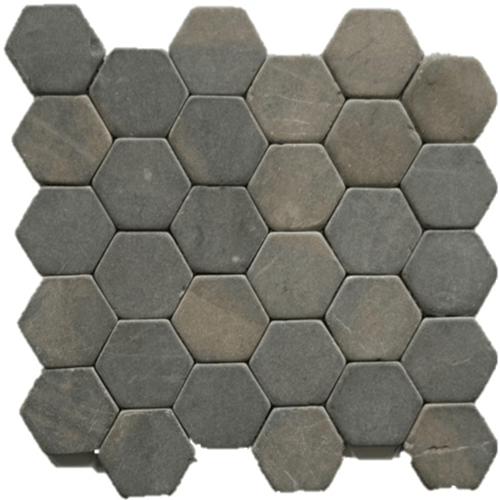 Terre d'Azur Stone Hexagonale Silva Grey 30x30 cm - Mozaiektegel.com