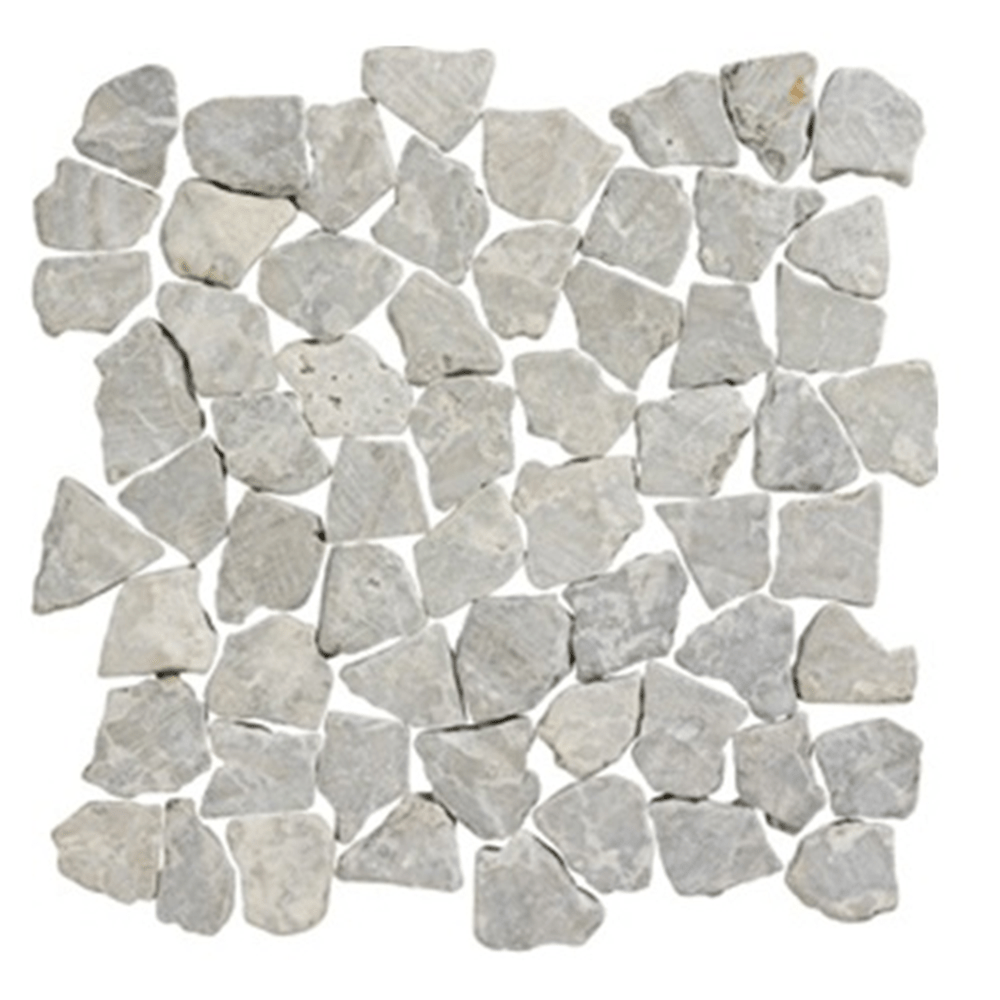 Terre d'Azur Stone - Marble Light Grey/Perla Grey 10x10 cm - Mozaiektegel.com