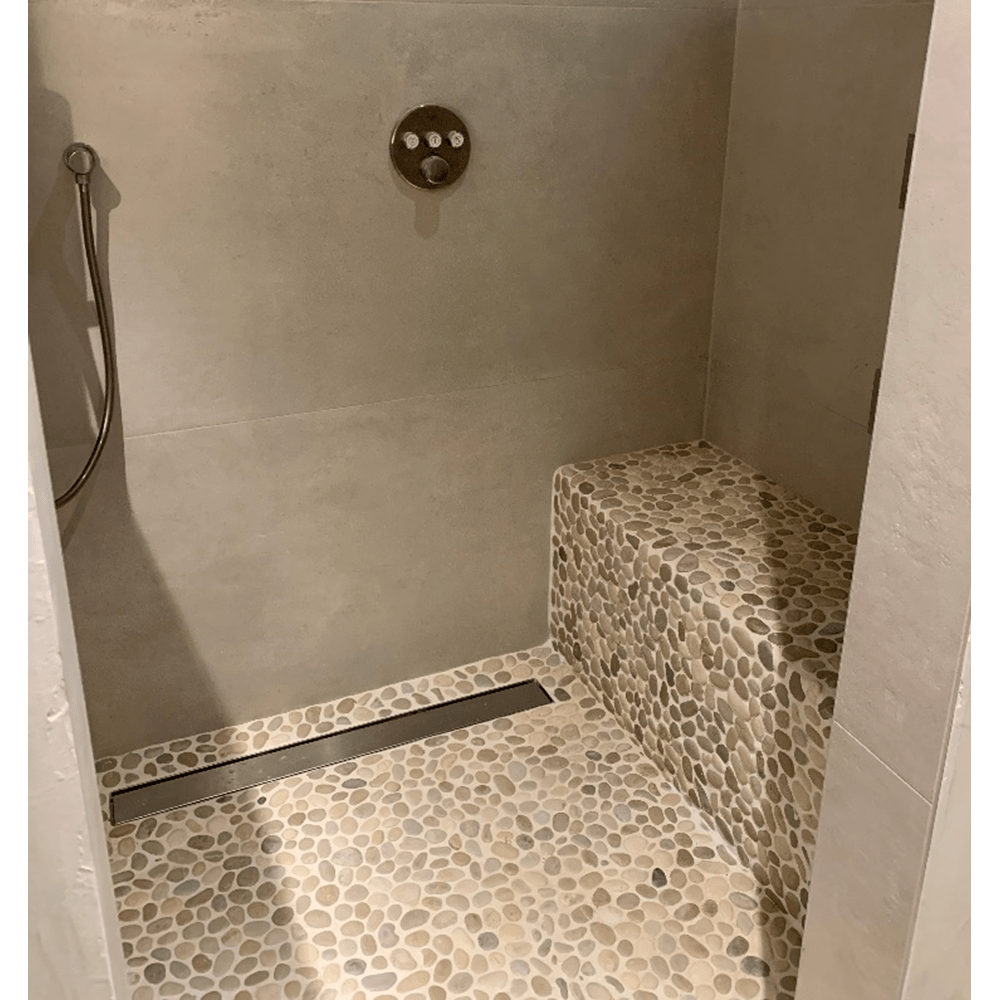 Terre d'Azur Stone Pebbles Crema 30x30 cm - Mozaiektegel.com