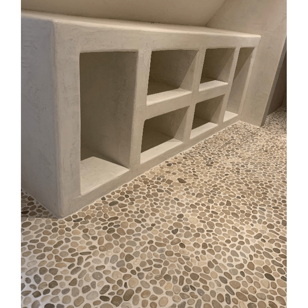 Terre d'Azur Stone Pebbles Crema 30x30 cm - Mozaiektegel.com