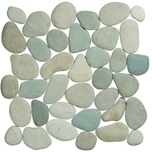 Terre d'Azur Stone Pebbles Green Flores 30x30 cm - Mozaiektegel.com