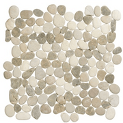 Terre d'Azur Stone Pebbles Mix Beige 30x30 cm - Mozaiektegel.com