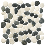 Terre d'Azur Stone Pebbles White/Antracite 30x30 cm - Mozaiektegel.com