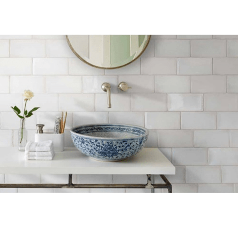 Terre d'Azur Terre - Spatula Bianco 10x20 cm - Mozaiektegel.com