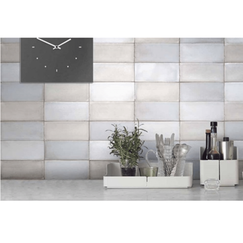 Terre d'Azur Terre - Spatula Bianco - Gesso 10x20 cm - Mozaiektegel.com