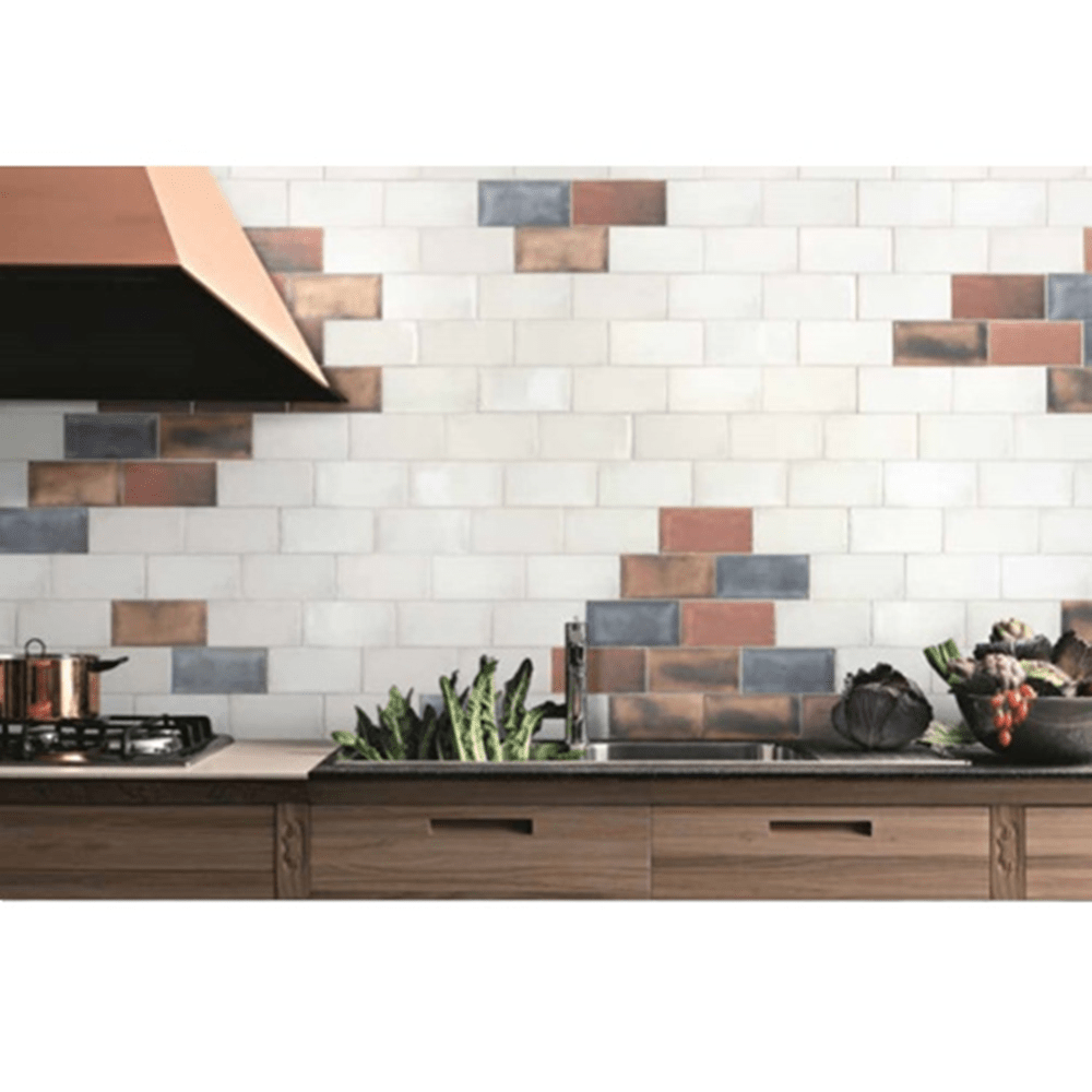 Terre d'Azur Terre - Spatula - Lucido Bianco Lucido 10x20 cm - Mozaiektegel.com