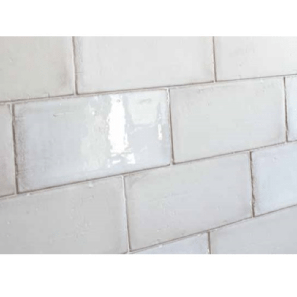 Terre d'Azur Terre - Spatula - Lucido Bianco Lucido 10x20 cm - Mozaiektegel.com