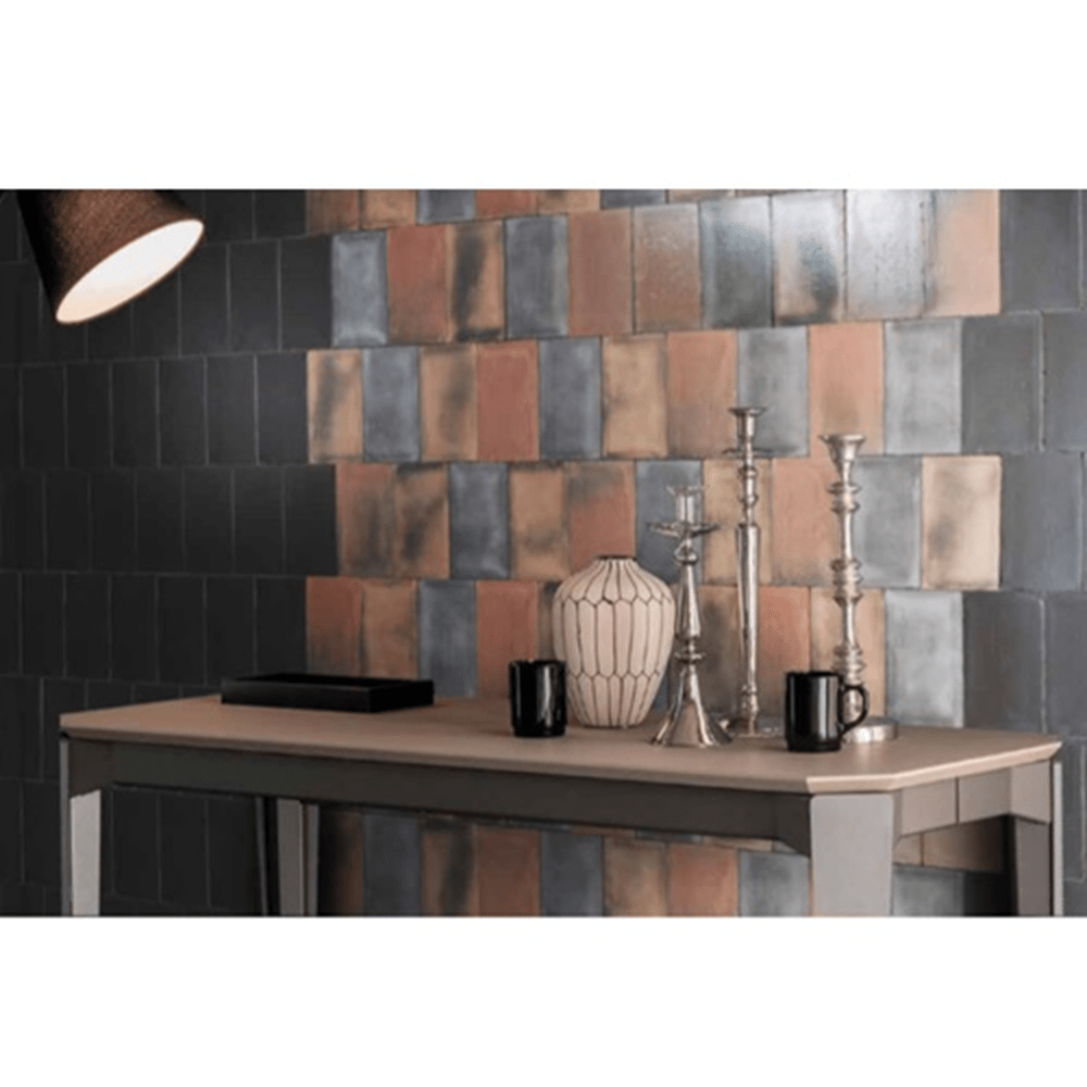 Terre d'Azur Terre - Spatula - Metallo Argento Anitco 10x20 cm - Mozaiektegel.com