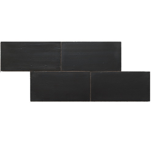 Terre d'Azur Terre - Spatula Nero 10x20 cm - Mozaiektegel.com