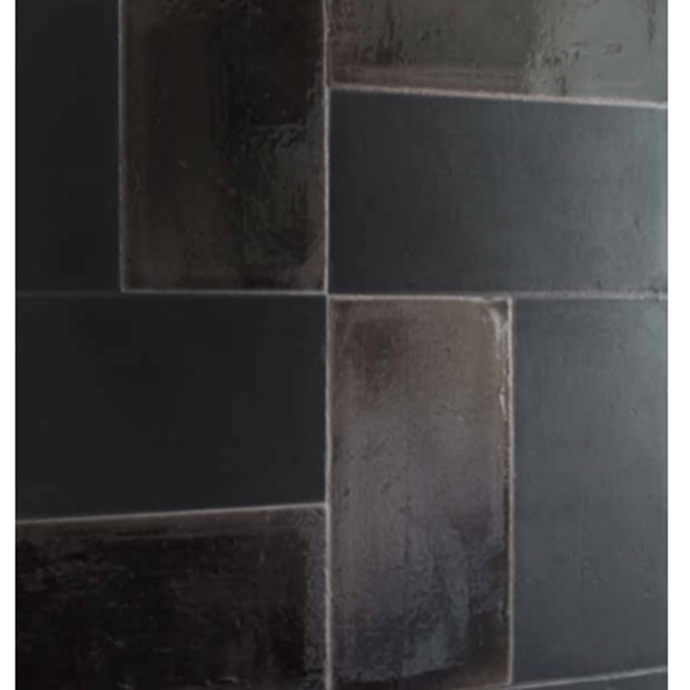 Terre d'Azur Terre - Spatula Nero 10x20 cm - Mozaiektegel.com