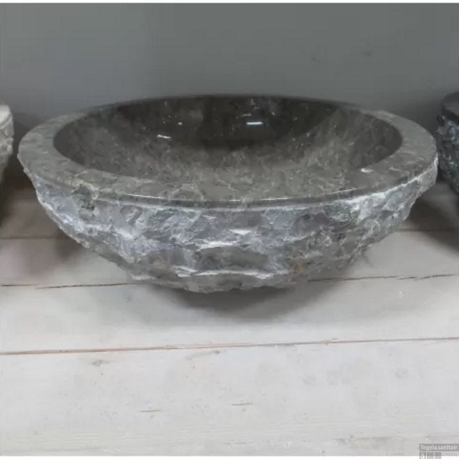 waskom natuursteen w01 marmo grijs 40x40x15 cm sfeer