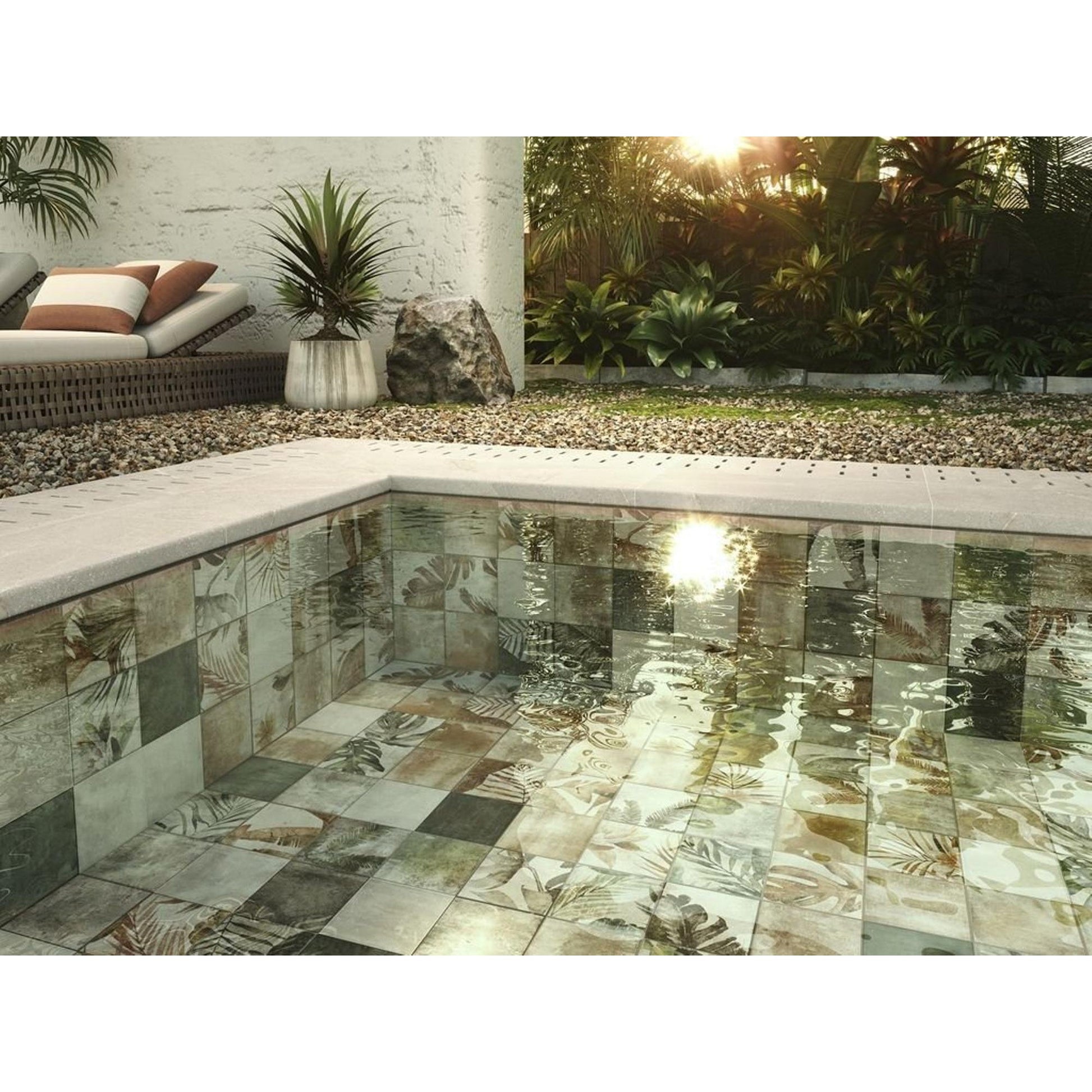 Zyx Amazonia 220960 Vloertegel 138X138 Tropic Emerald 9Mm Mat R9 - Mozaiektegel.com