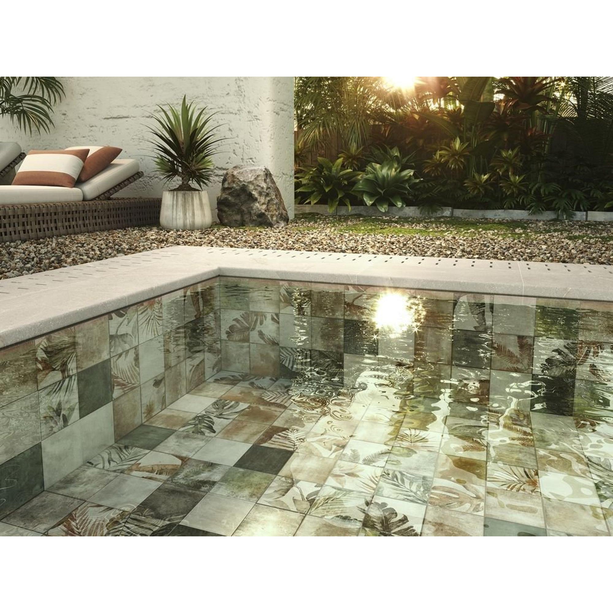 Zyx Amazonia 220960 Vloertegel 138X138 Tropic Emerald 9Mm Mat R9 - Mozaiektegel.com