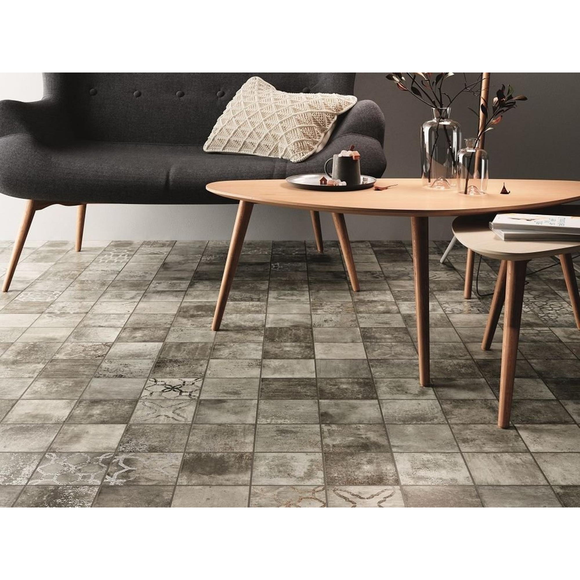 Zyx Amazonia 220962 Vloertegel 138X138 Grey 9Mm Mat R9 - Mozaiektegel.com