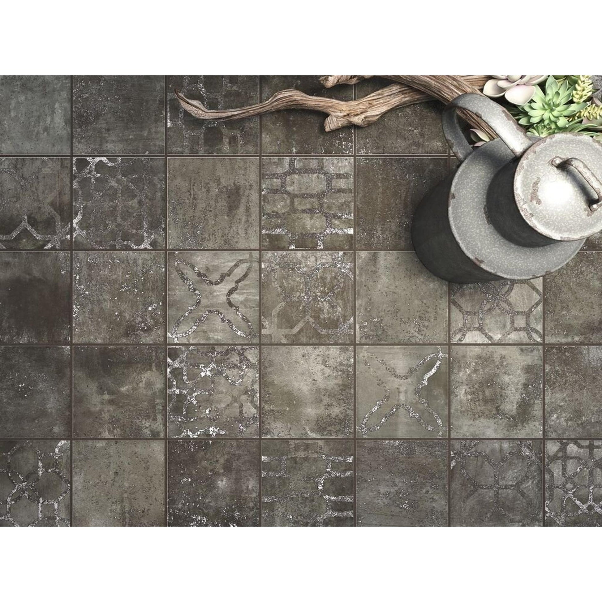 Zyx Amazonia 220965 Vloertegel 138X138 Black 9Mm Mat R9 - Mozaiektegel.com