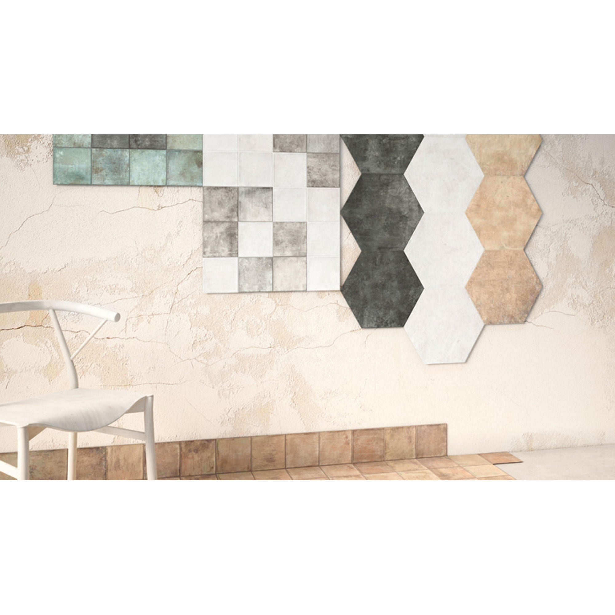 Zyx Amazonia 220969 Vloertegel 320X368 Off White 9Mm Mat R9 - Mozaiektegel.com