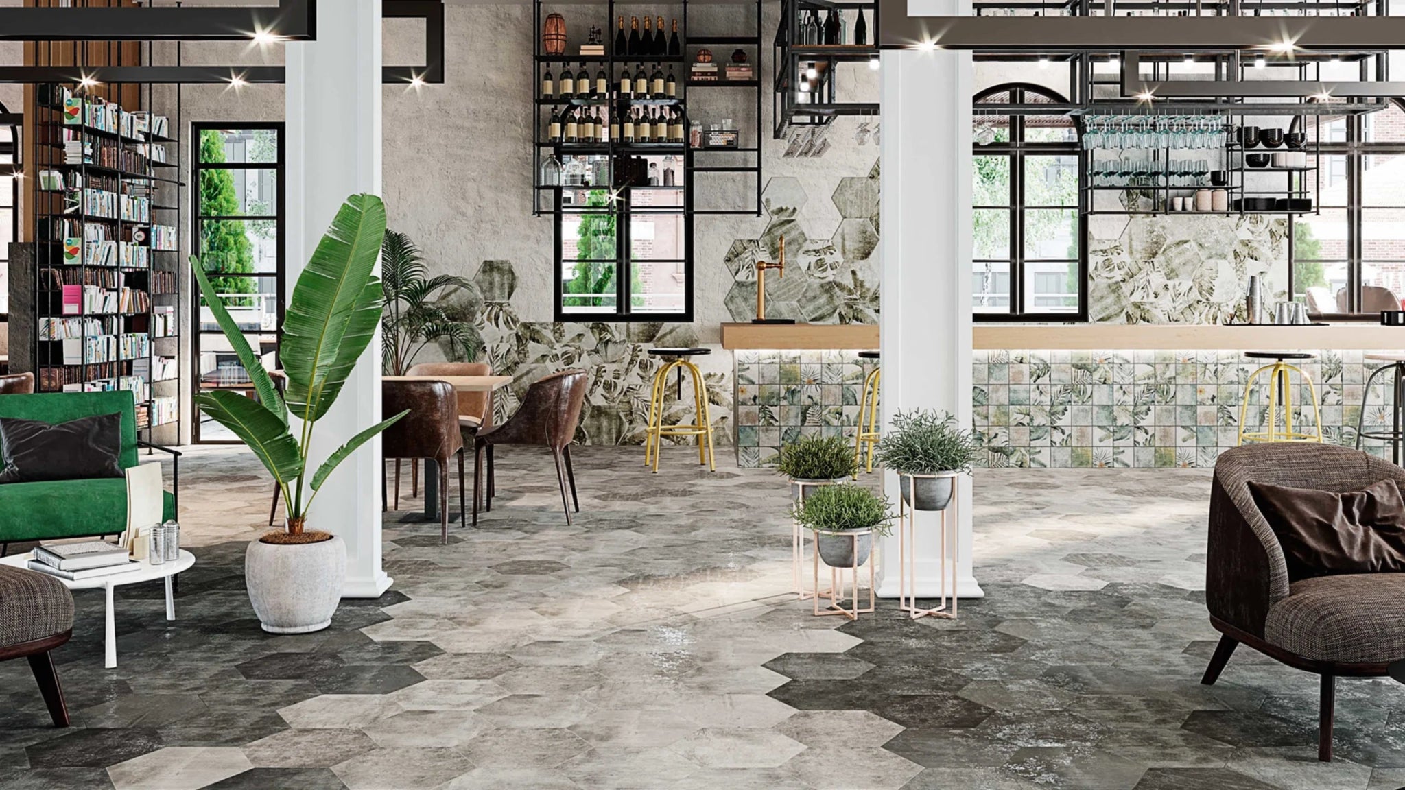 Zyx Amazonia 220973 Vloertegel 320X368 Tropic Emerald 9Mm Mat R9 - Mozaiektegel.com